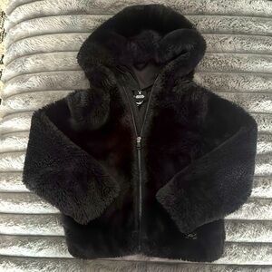 Girls Under Armour Black Fur Jacket